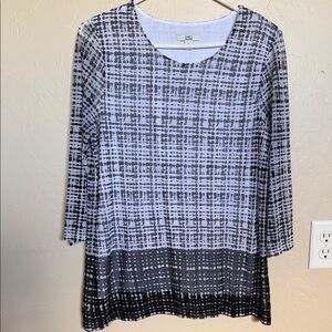 Croft & Barrow Black and White Checkered Blouse